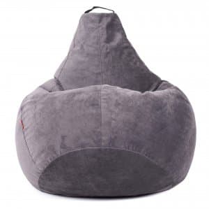 Серое кресло-мешок из вельвета Босс Пудра, Графит